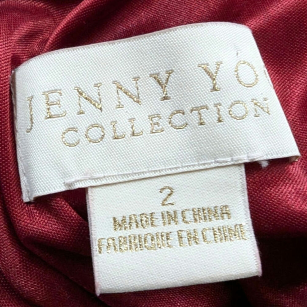 Jenny Yoo Ellis Velvet Open Back Dress Burgundy Size 2 Bridesmaid Gown Formal - Picture 3 of 13